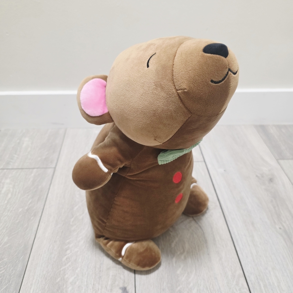 Holiday Gingerbread Bear Weighted Plush Throw Pillow - Pillowfort